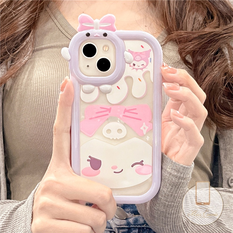 Soft Case Untuk Realme 9i C33 9 9Pro+8I C30 C15 C12 C31 8 C25Y C35 C21 C25 C11 C20 C25s C21Y C20A 7 8Pro C3 6i 7i 5 5i C17 C2 Lovely Bow-knot Monster Lens Cute Kulomi Lembut Casing TPU