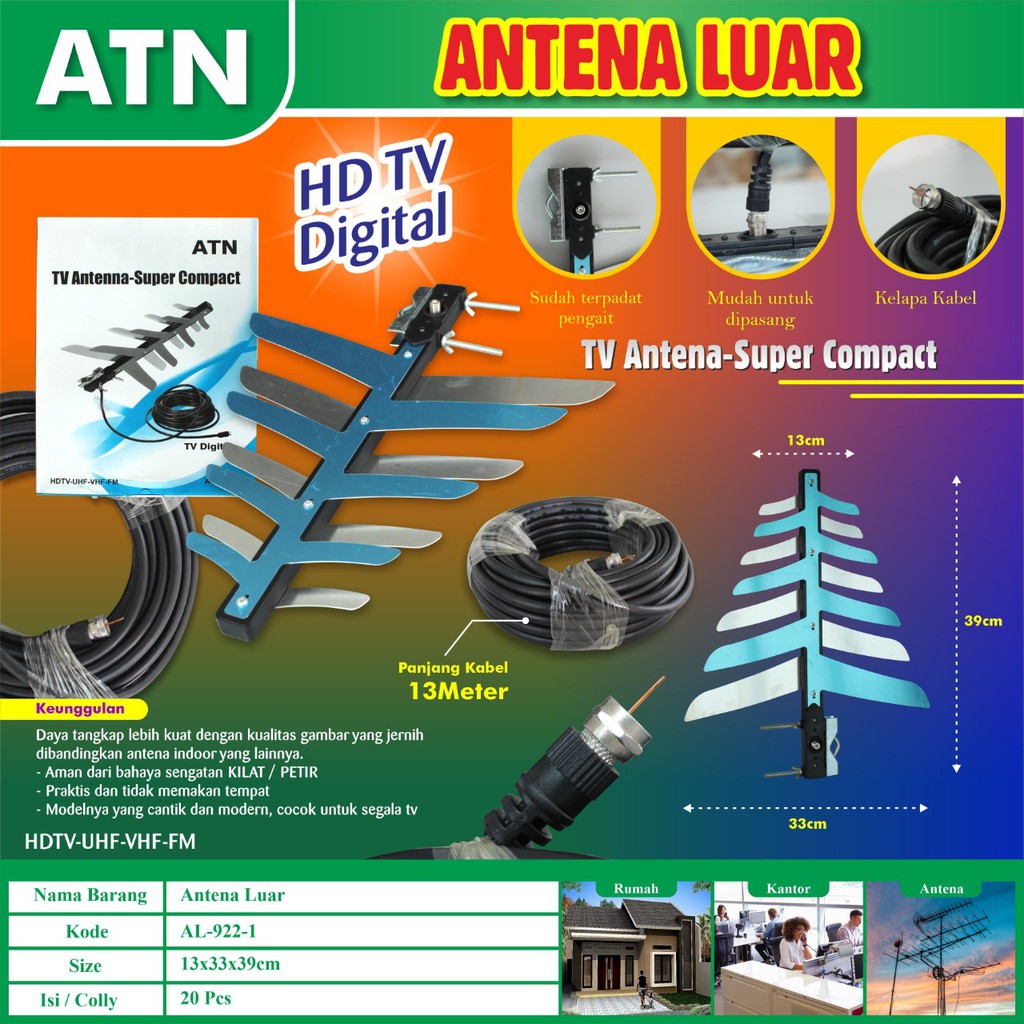 COD-ANTENA TV digital 922 Outdoor MEREK ATN