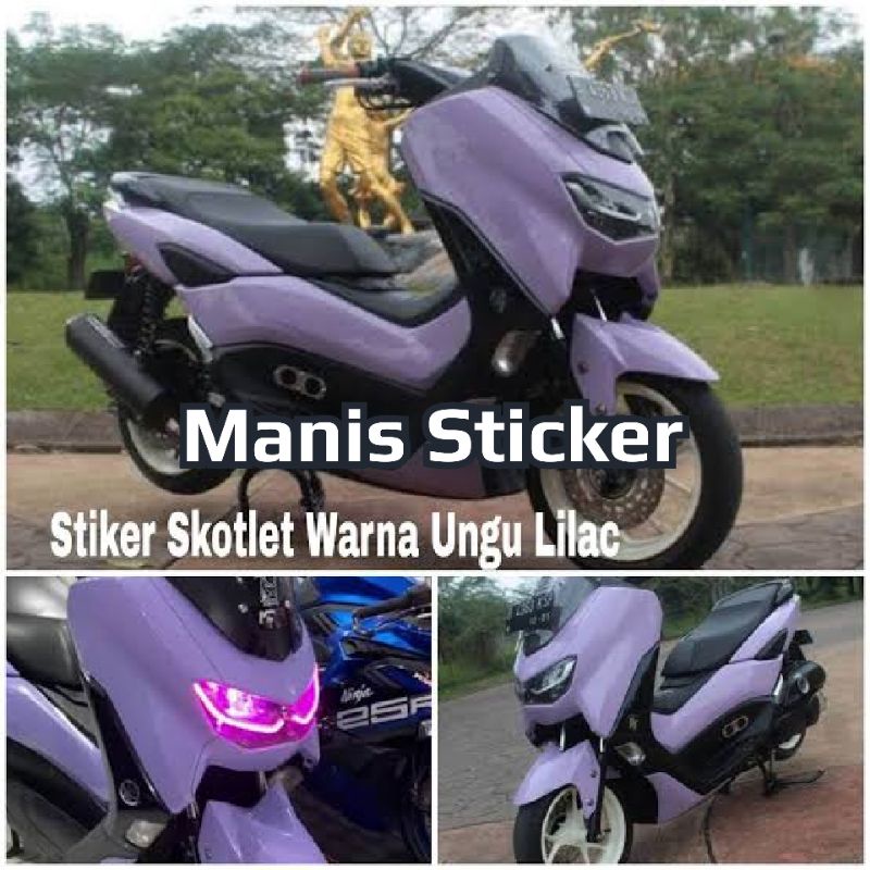 Stiker Skotlet Ungu Taro Skotlet Ungu Lilac Glossy Untuk Motor Dan Mobil
