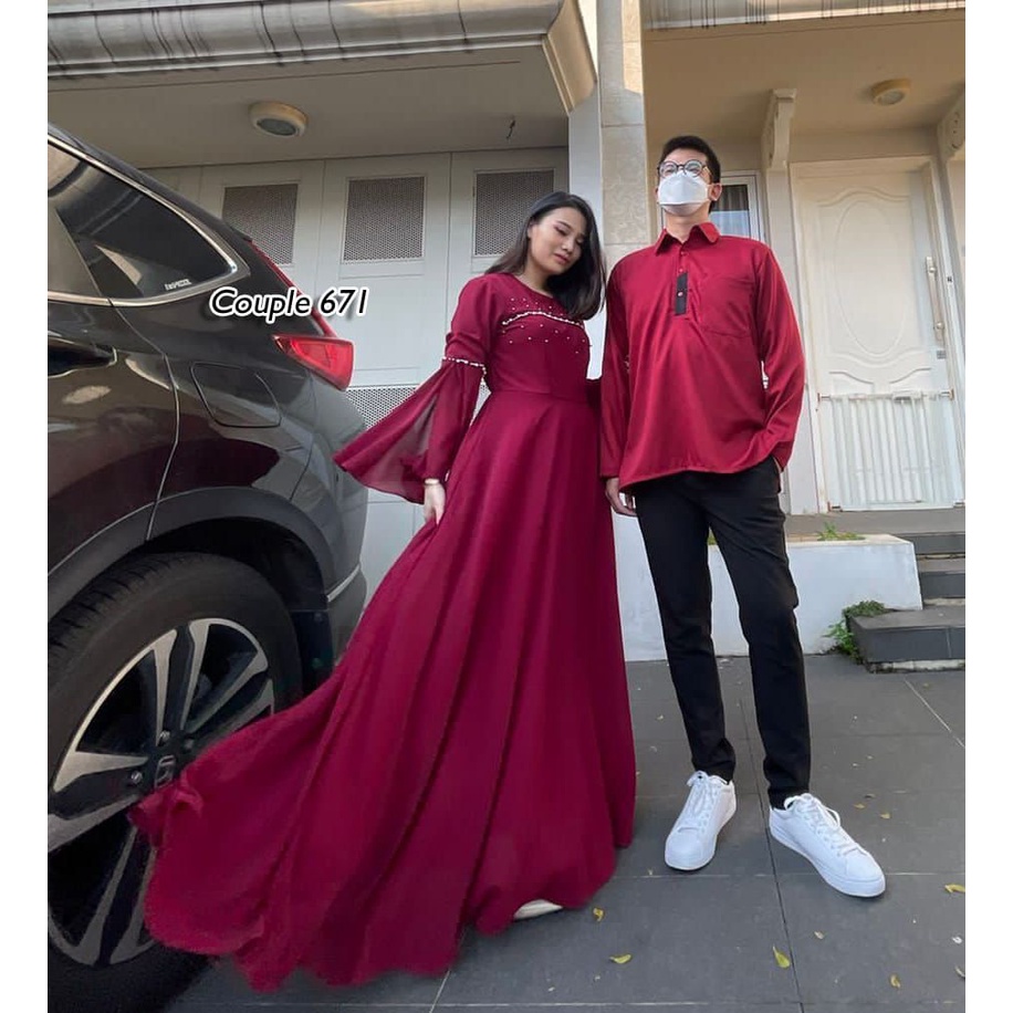 Jessiecolletionn COUPLE 671# DRess muslim fashion / Gamis Couple Fashion Muslim