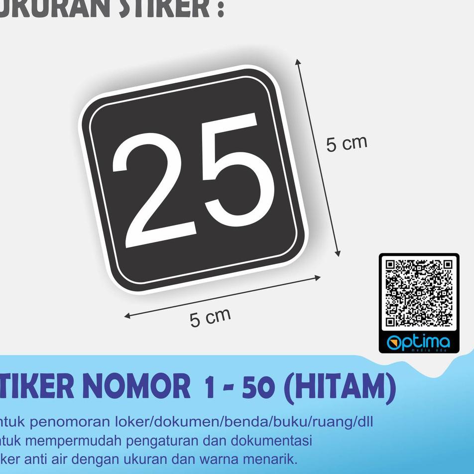 

Penjualan Berkualitas STIKER NOMOR 1 - 50 (HITAM)