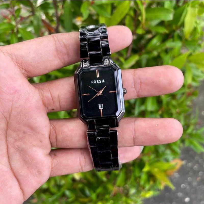 Jam Tangan Cewek Strap Rantai Oval Persegi Anti Air Tanggal Aktif Terbaru _ Jam Tangan Kasual Fashion Cewek Mewah Elegan Water Resistant Cod Bayar Di Tempat Realpick / Jam Tangan Wanita Warna Hitam/ biru / Rosgold / Silver / Navy Model Kasual