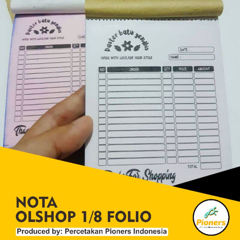 

Cetak Nota Olshop 1/8 Folio