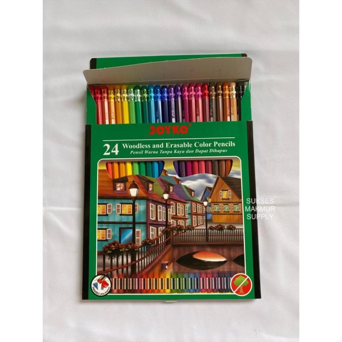 

Gilaa!!! Erasable Color Pencils Pensil Warna Dapat Dihapus Joyko Cp-115 24Warna Murah