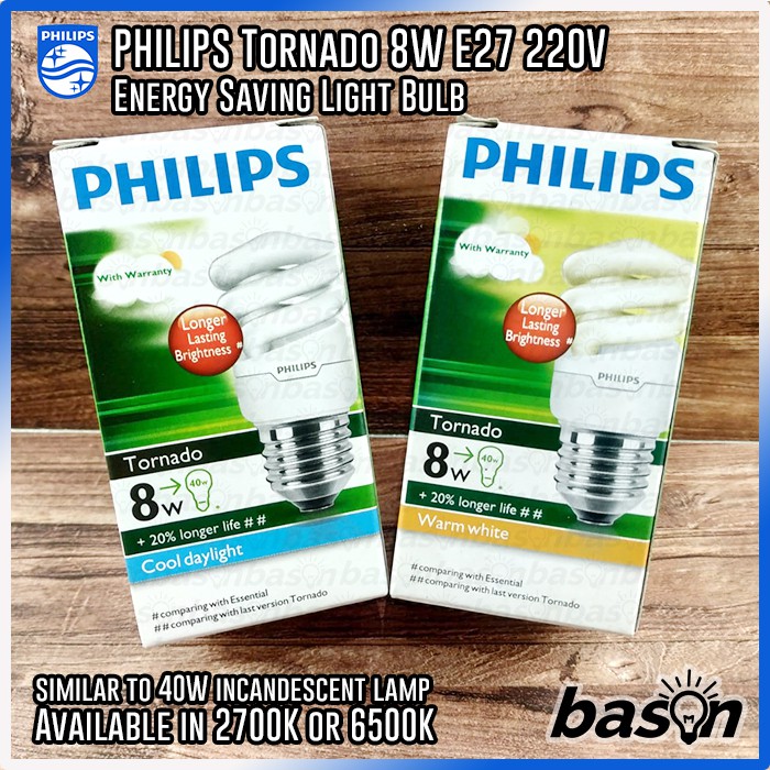 PHILIPS Tornado 8W | Lampu Spiral Hemat Energi | E27