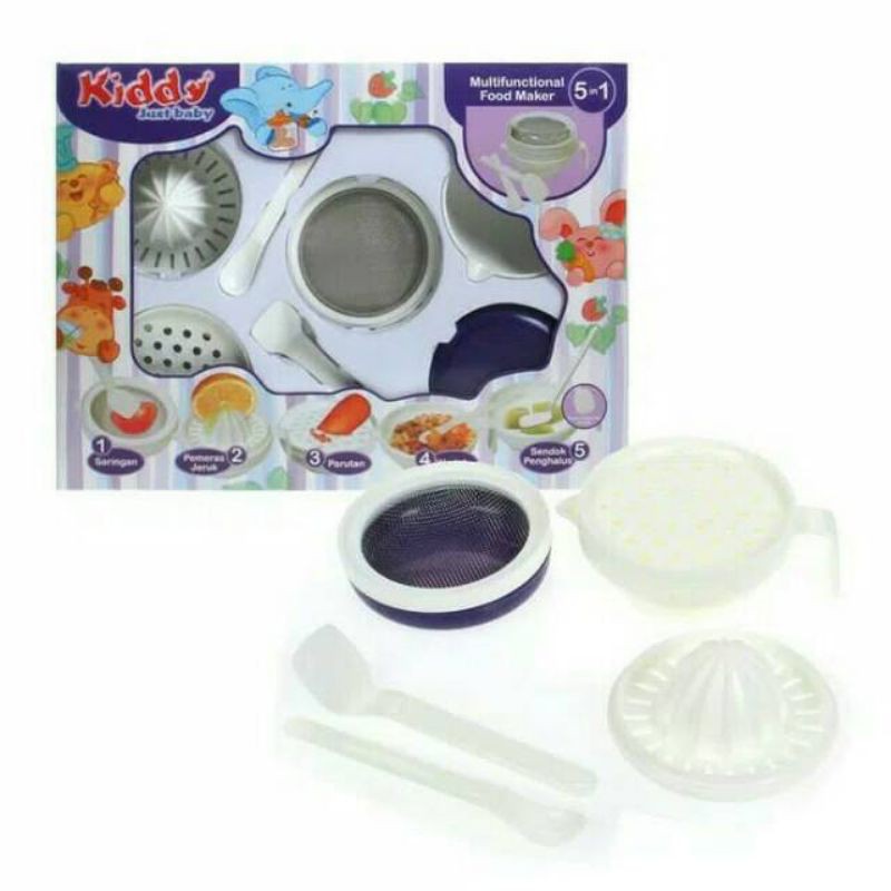 KIDDY FOOD MAKER MEDIUM 8501 / 5in 1 / 8201 /Food Maker Set Kiddy - Peralatan Makan Bayi / Gift Set (8201) U1