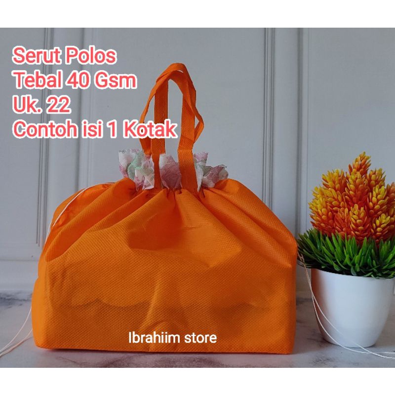 (ISI 12 PCS) TERMURAH TERLARIS TAS HAJATAN SERUT POLOS UKURAN  22x22 TAS HAJATAN MURAH TAS BERKAT SPUNBOND POLOS MURAH