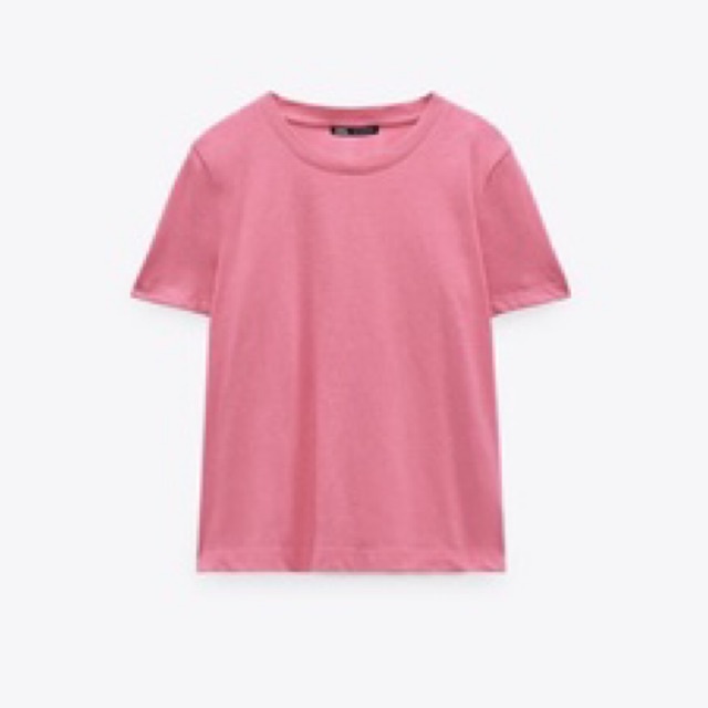 kaos zara t shirt pink fuschia original new bukan preloved