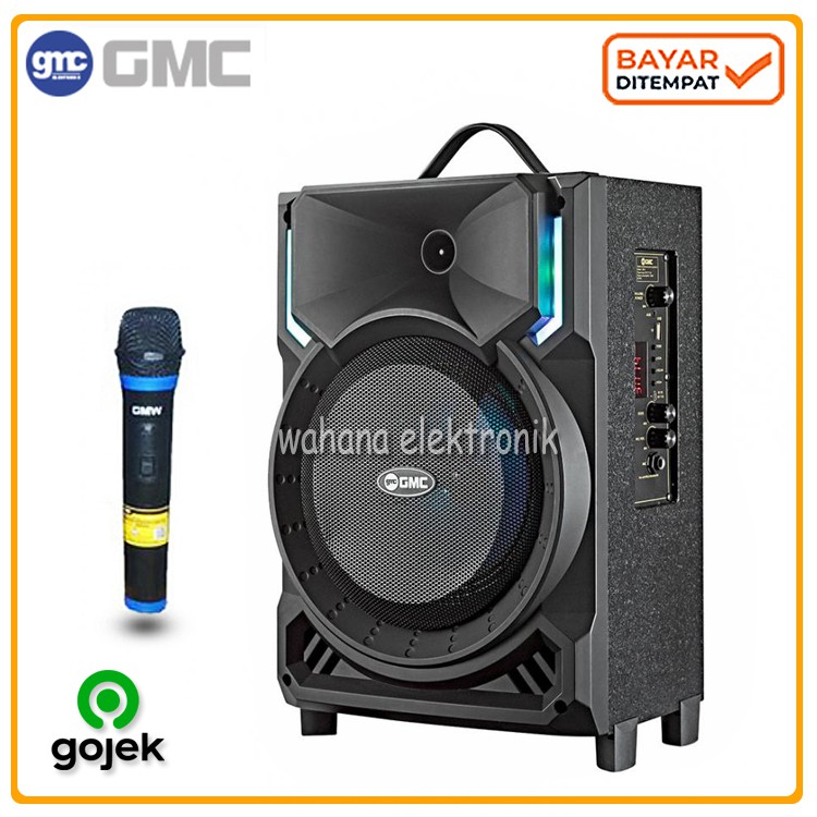 Speaker Aktif Portable GMC 8inch 897H 897R / Speker Bluetooth Karaoke Free Mic