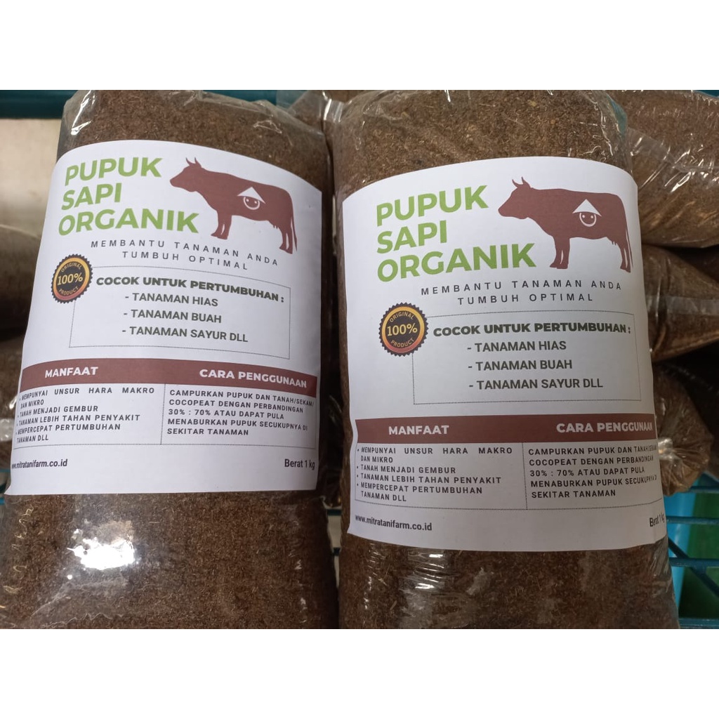 Pupuk Kandang Kotoran SAPI 1 Kg Pupuk Organik Kohe Sapi Halus Murni Tanpa Campuran