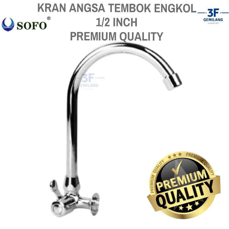 Sofo - Kran ANGSA TEMBOK DAPUR ENGKOL 1/2 INCH PREMIUM QUALITY