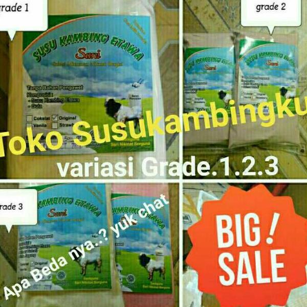 

[KODE FE97A] Sale 1kg SUSU KAMBING ETAWA grade 1 2 3 aneka rasa susu kambing etawaku asli susu kambing etawa