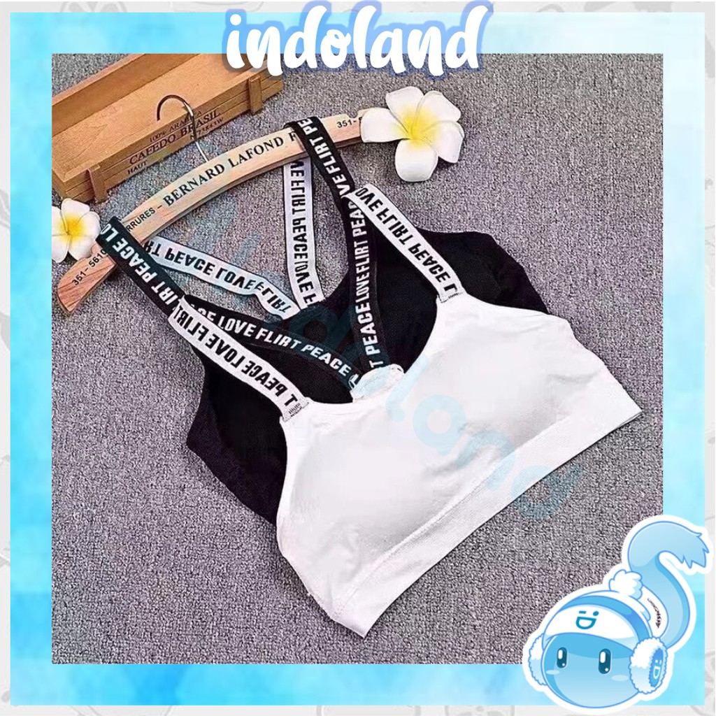 ☀INDOLAND☀ B010 Sport Bra Tanpa Kawat Pakaian Dalam Wanita Sexy Dalaman BH Import Murah Grosir Batam