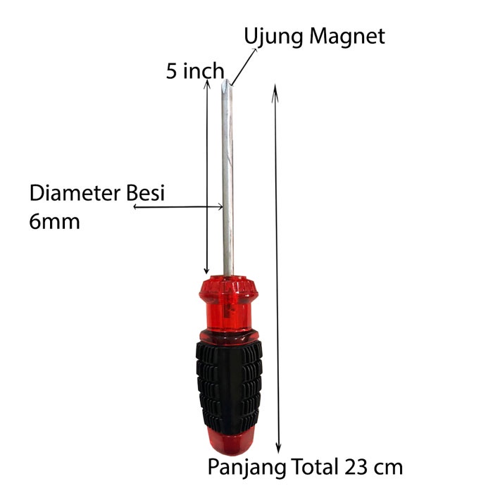 OBENG PLUS UJUNG MAGNET Merk SIYOTA - POPEYE - SHISUKA - YAMATO Varian Ukuran 4