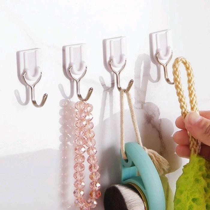 LM-0163 Gantungan Magic Hook Kuat isi 6 pcs Multifungsi - Gantungan Tempel Dinding Serbaguna