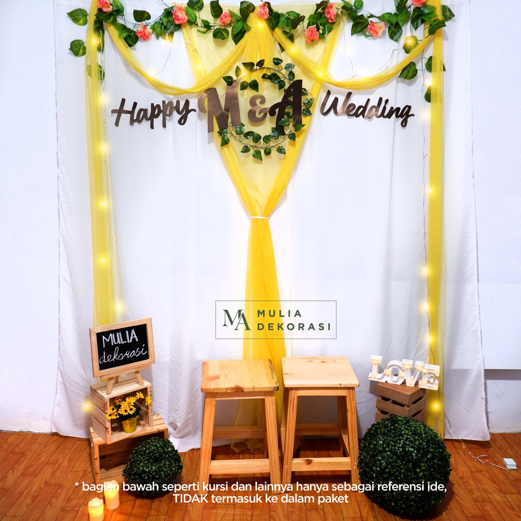 Dekorasi Lamaran Tunangan Backdrop Nikahan PhotoBooth DIY Akad Nikah Aqiqah Khitan Paket Mulia F