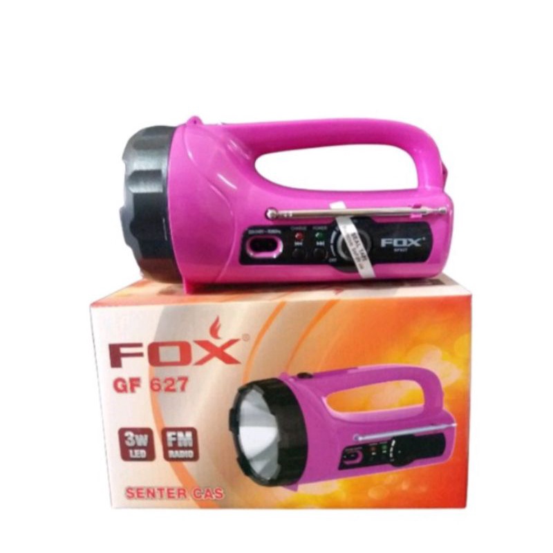 FOX Emergency GF-627 / Lampu Senter LED Charger Cas + Radio