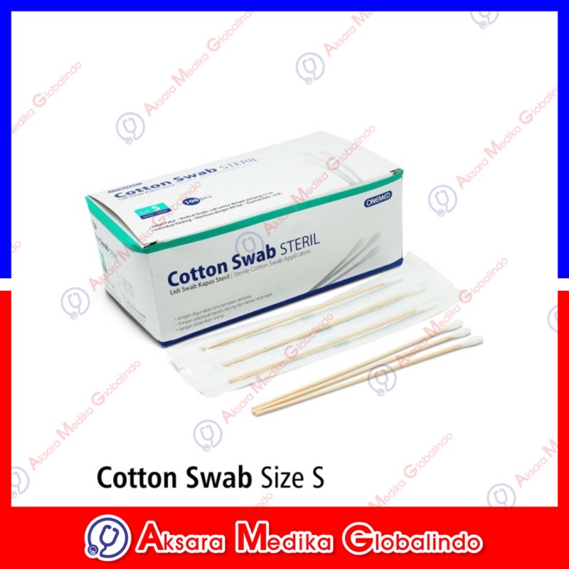 COTTON SWAB STERIL KAPAS STERIL ONEMED #AMG