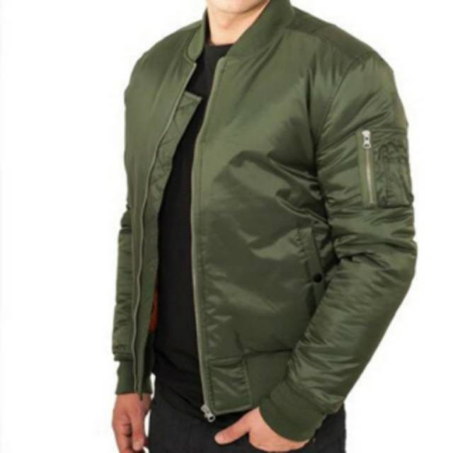 Jaket Bomber Pria Hijau Army