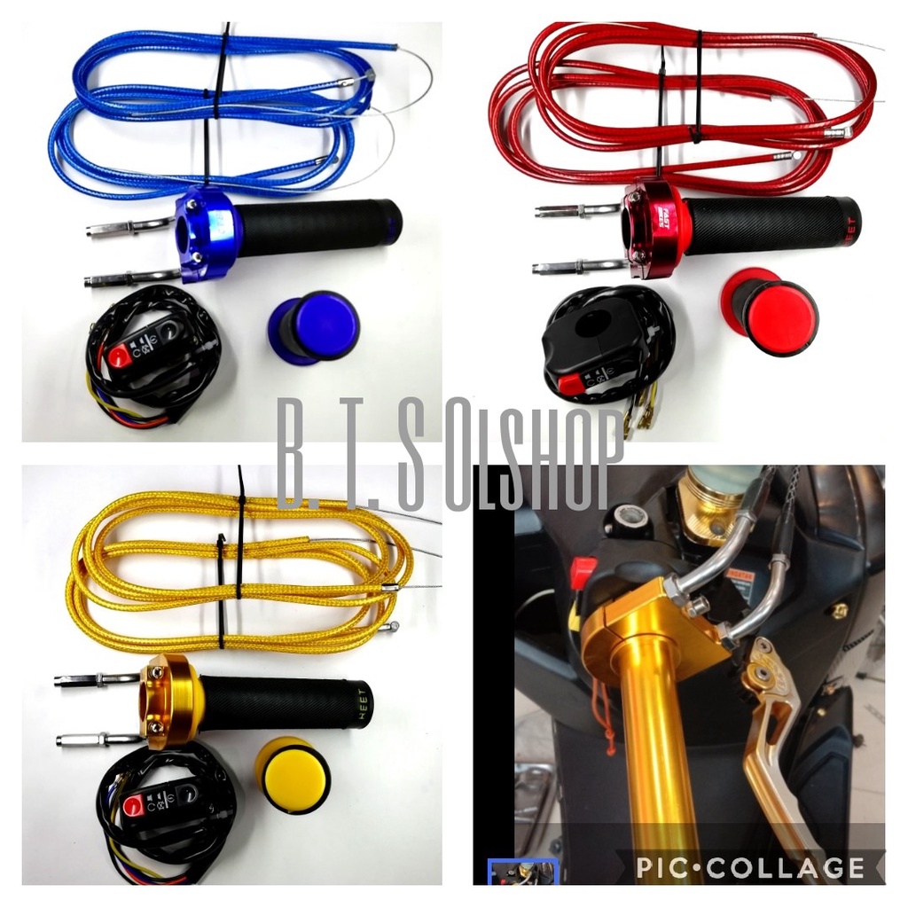 Gas spontan 2 kabel - gas tali gas +saklar + Hangrip untuk Pcx aerox nmax lexi MX RX king satria Vix