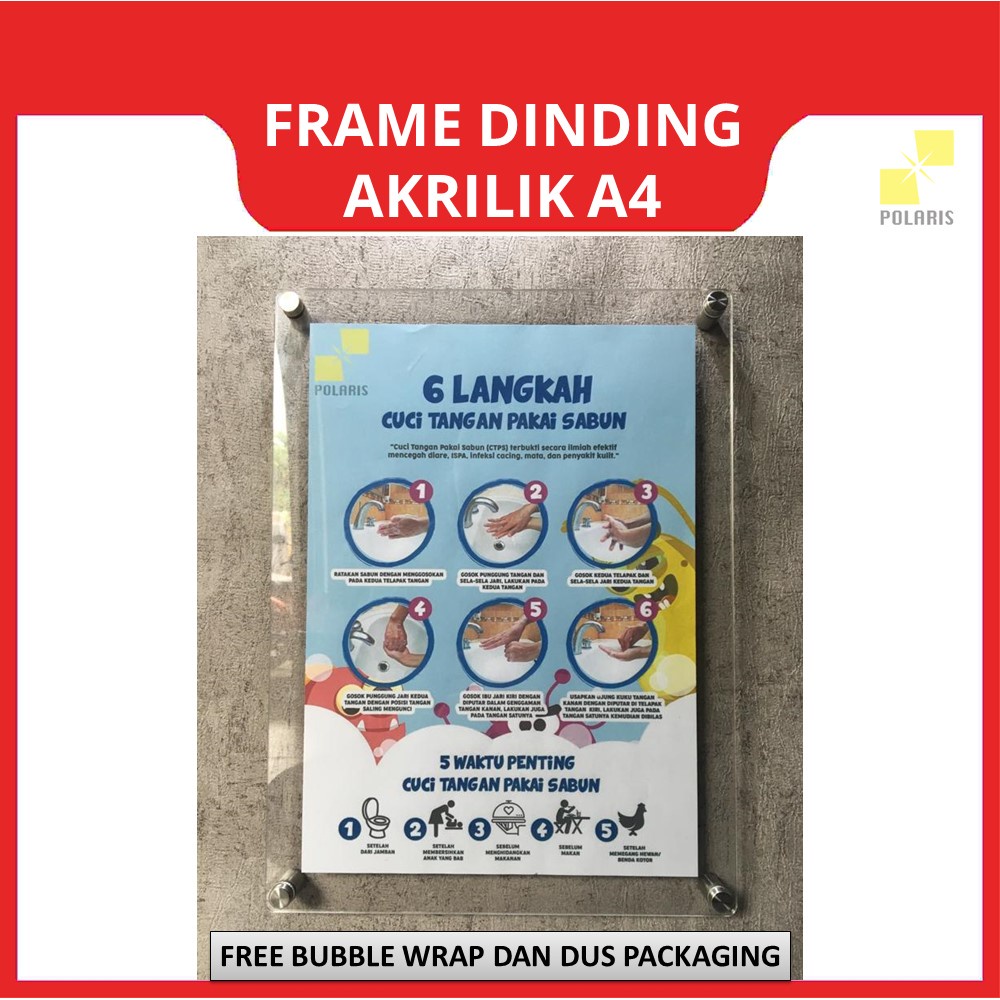 FRAME POSTER DINDING AKRILIK-WALL DISPLAY ACRYLIC-BINGKAI FOTO AKRILIK-PIGURA BENING UNTUK PAJANGAN UKURAN A4