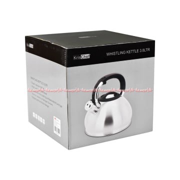 Krischef Whistling Kettle 3L Cerek Masak Air Berbunyi Jika Sudah Matang Stainlees Steel Kris Chef Krisbow Teko Ketle Untuk Di Kompor 3 Liter