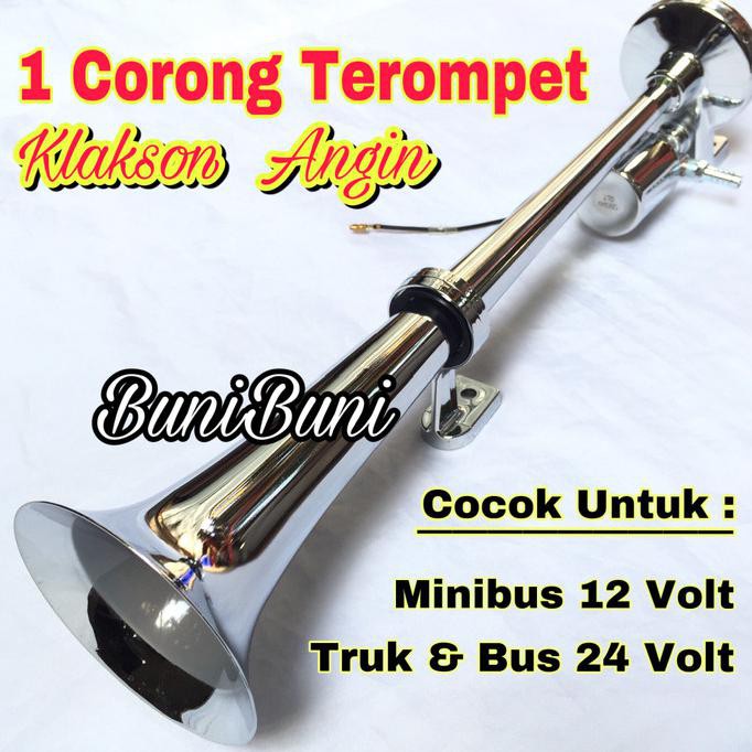 Klakson Angin / Air Horn 1 Corong Terompet Untuk Mobil Truk 12 / 24 V
