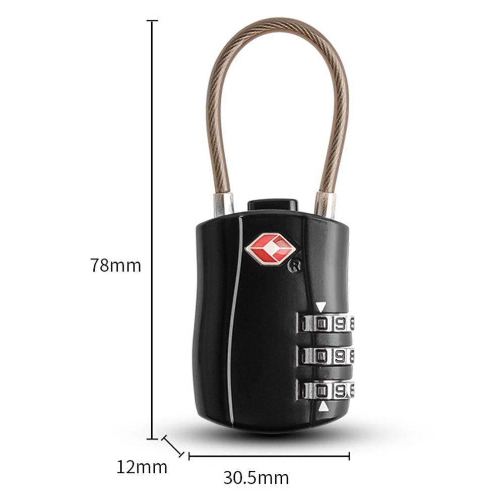 Gembok PINEAPPLE TSA Customs Lock Koper Tahan Cuaca Serbaguna 3digis TSA Steel Wire Lock