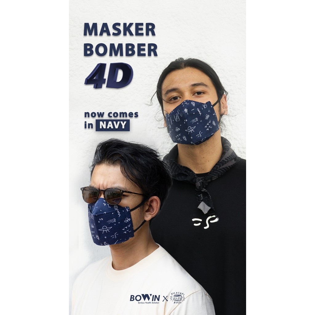 [Bowin X Chicco Jerikho] Masker Bomber- (Masker Kain 4ply / Masker Motor)