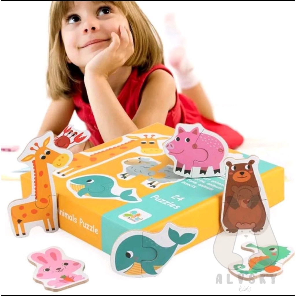 MAINAN EDUKASI FIRST PUZZLE MATCHING PUZZLE 2IN1 PUZZLE JIGSAW BOX BESAR