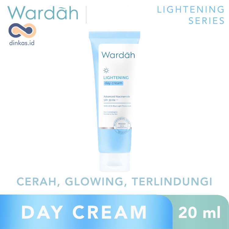 ❤ dinkas.id ❤ Wardah Lightening Day Cream Advanced Niacinamide 20 mL - Pelembab untuk Kulit Cenderung Kering | Lightening Series