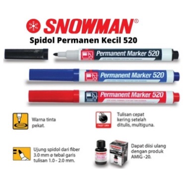 

SPIDOL PERMANENT KECIL SNOWMAN 520 PERMANENT MARKER