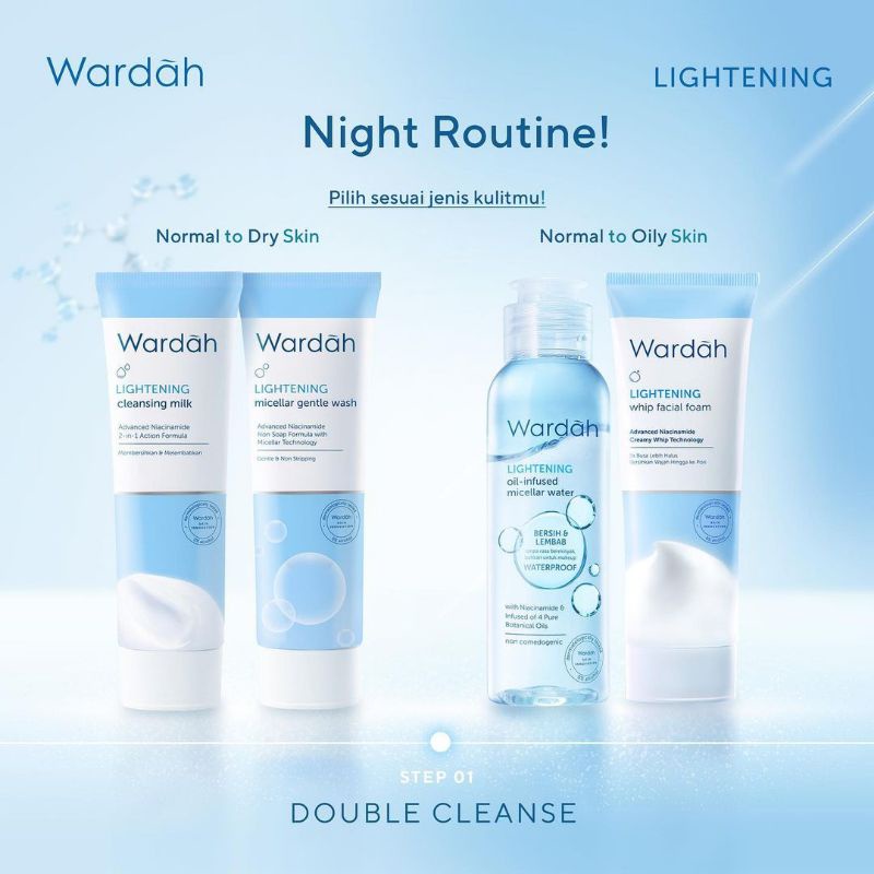 WARDAH LIGHTENING SERIES |SERUM AMPOULE | DAY CREAM| NIGHT CREAM | TONER |CLEANSING MILK|