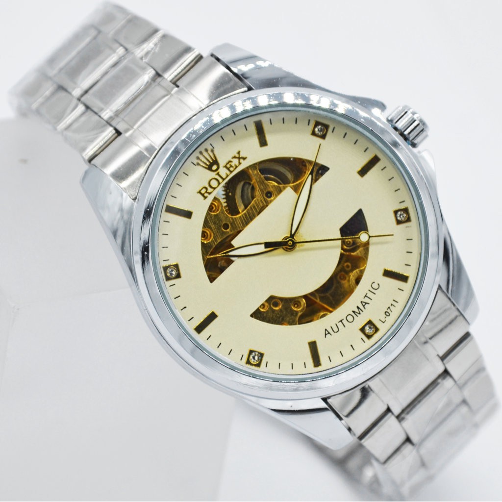 JAM TANGAN PRIA ROLEX AUTOMATIC SILVER EDITION