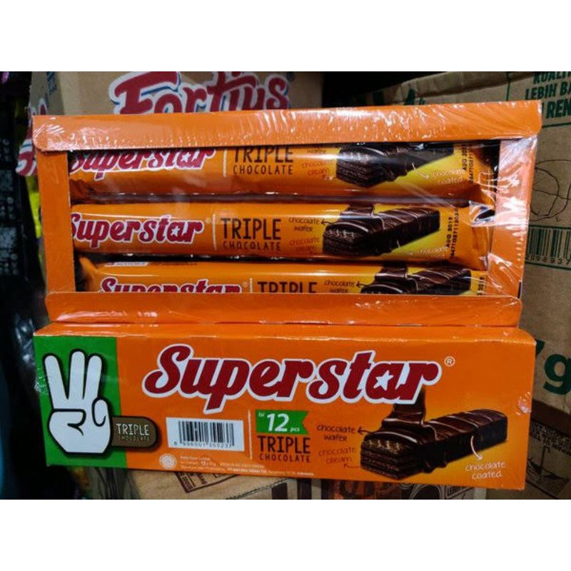 

Superstar wafer coklat lembut makanan jajanan murah pak