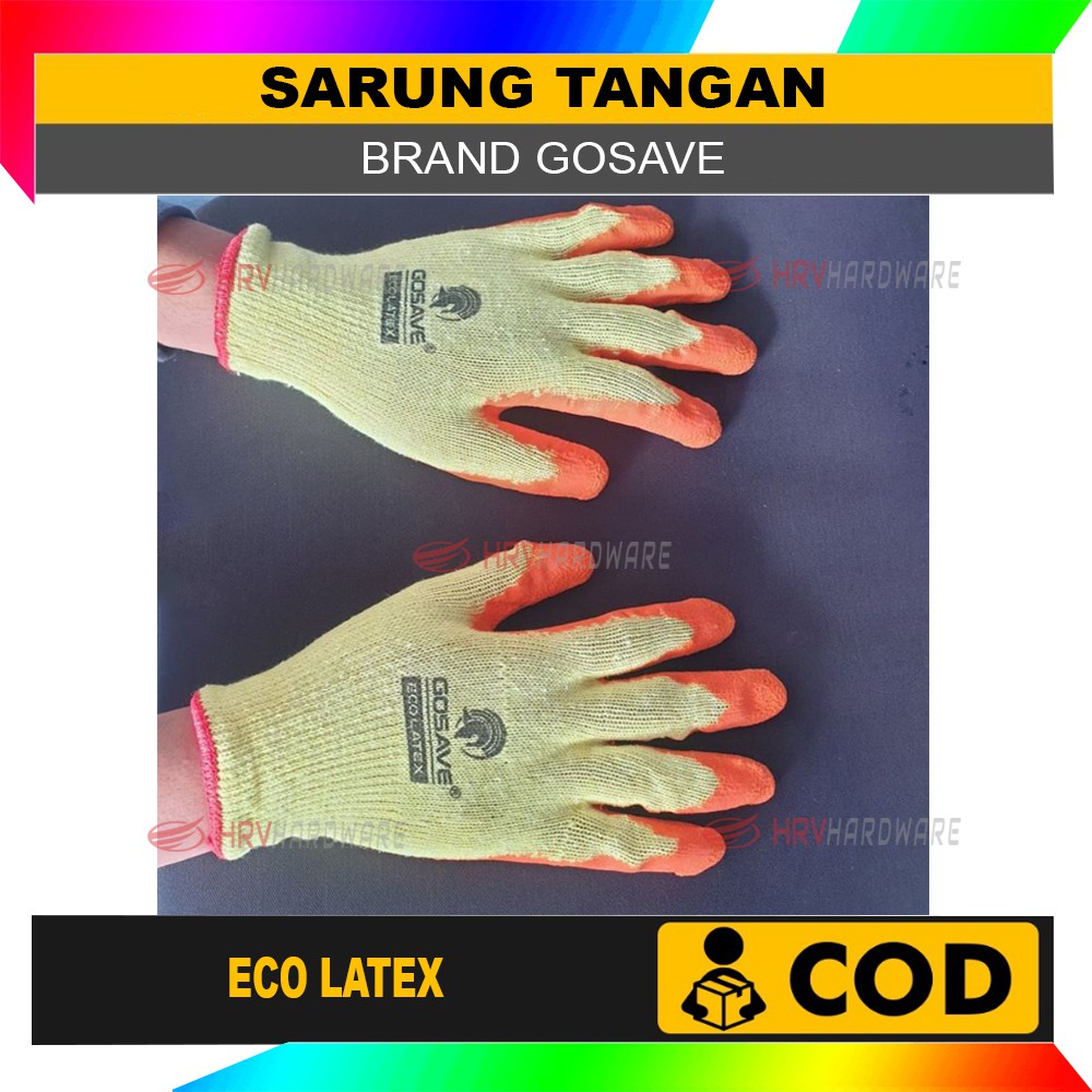 Sarung Tangan Kombinasi Katun Karet Latex Heavy Duty Grip Anti Slip by Gosave