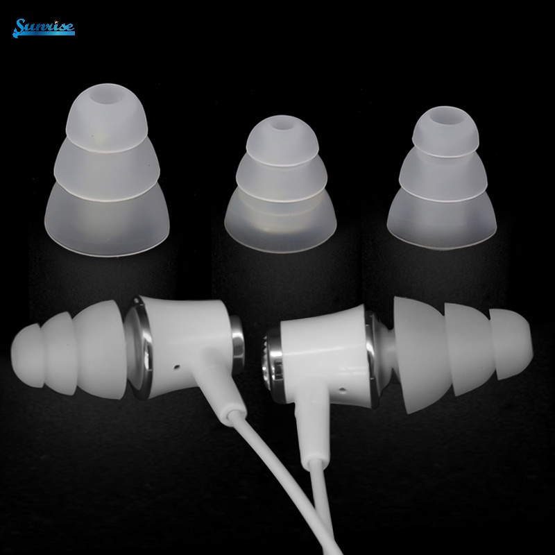 1 Pasang Earplug Earphone In Ear Universal Bahan Silikon Tiga Lapis