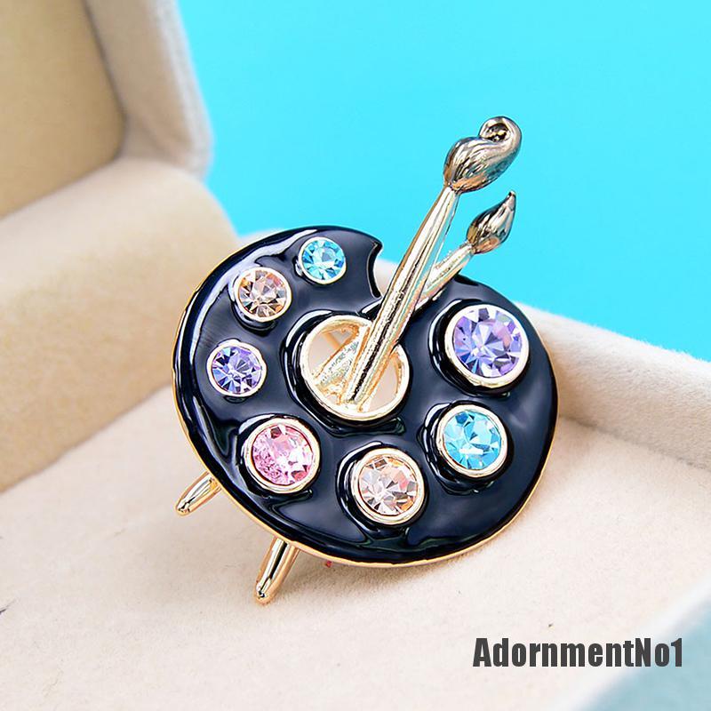 (Adornmentno1) Pin / Bros Palet Berlian Imitasi Inlaid Untuk Aksesoris Dress / Syal Pria / Wanita 2