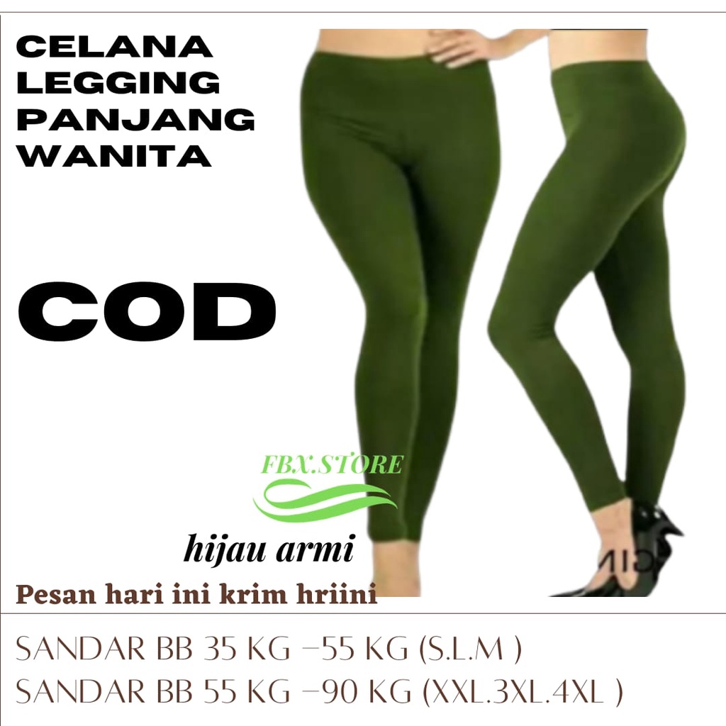 Legging Panjang Spandex Premium Std &amp; Jumbo COD,.,