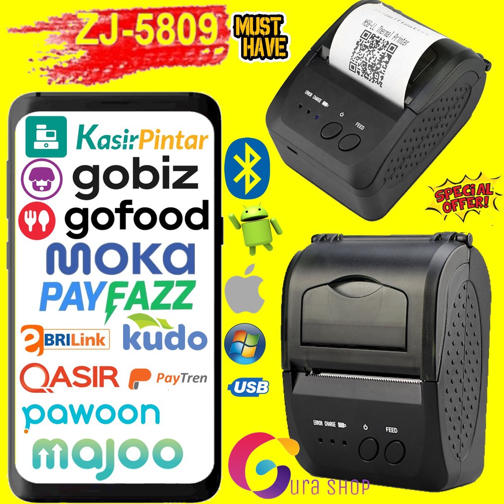 printer bluetooth zjiang 5809