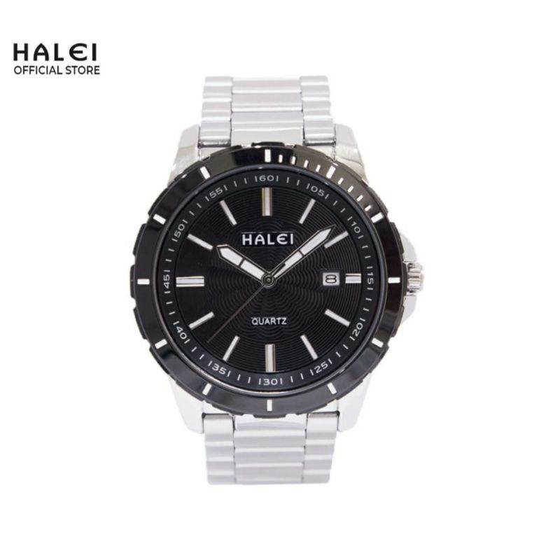 Jam Tangan Pria HALEI Pria Rantai Baja Original Import Best Seller Free Box | Import Fitur Tanggal Jam Tangan Kasual Pria Rantai Stainlees Steel Analog Quarsa Mewah Elegan Jam Tangan Halei Watch Official Store BERGARANSI