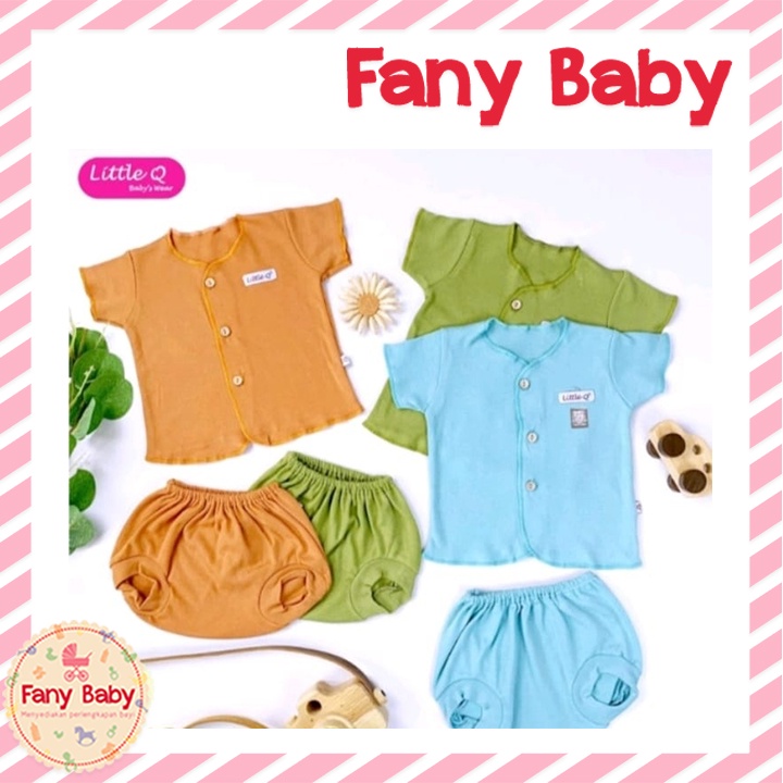 Little Queen Setelan Pendek Newborn Polos isi 3 pcs