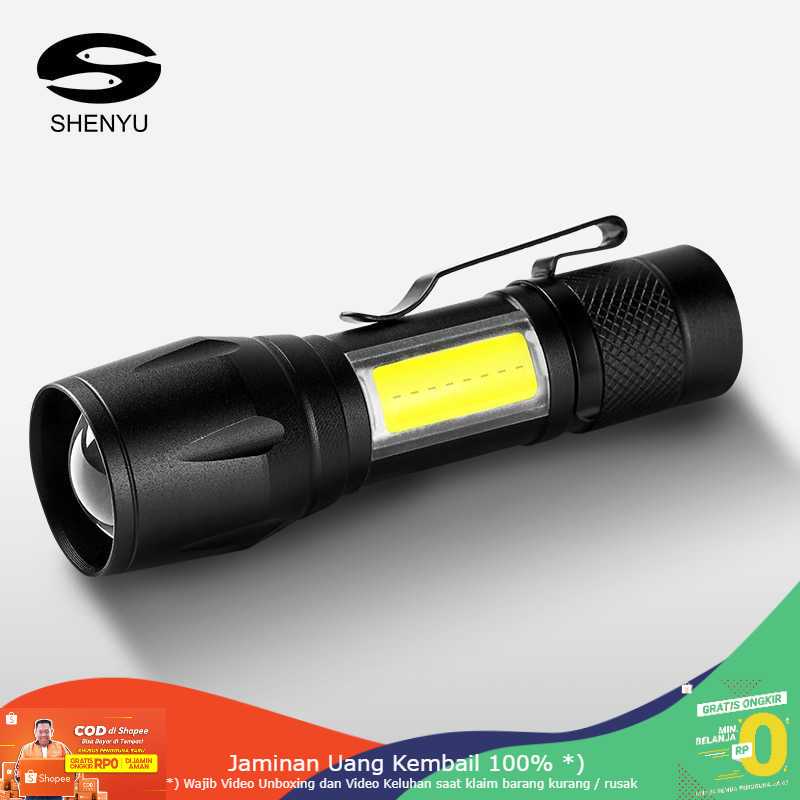 (BISA COD) RVOSTR LED Senter LED Mini Q5 + COB 300 Lumens Battery Recjargeable 7098