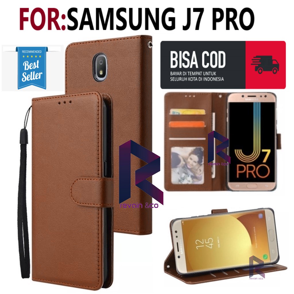 FLIP COVER SAMSUNG J7 PRO FLIP WALLET LEATHER KULIT PREMIUM SARUNG BUKA TUTUP FLIP CASE SAMSUNG J7 PRO