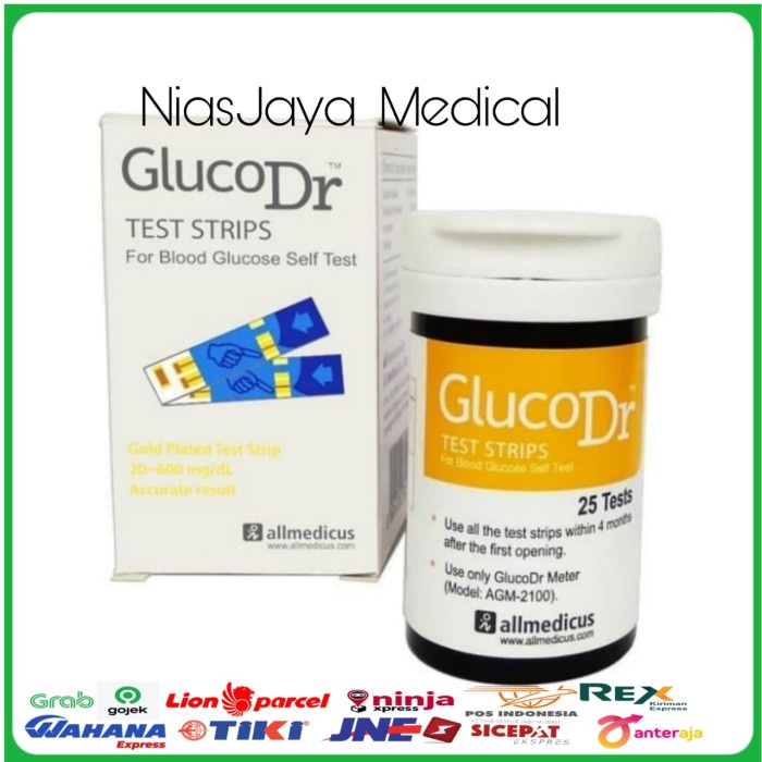 Strip Gula Darah Gluco Dr / Gluco Dr isi 25 / Test Gluco Dr Biosensor