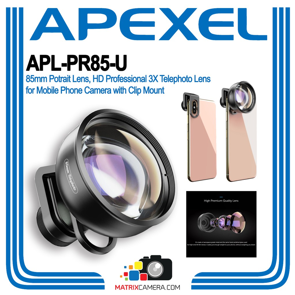 APEXEL APL-PR85-U Pro Lensa HD 85mm Telephoto Lens for Smartphone