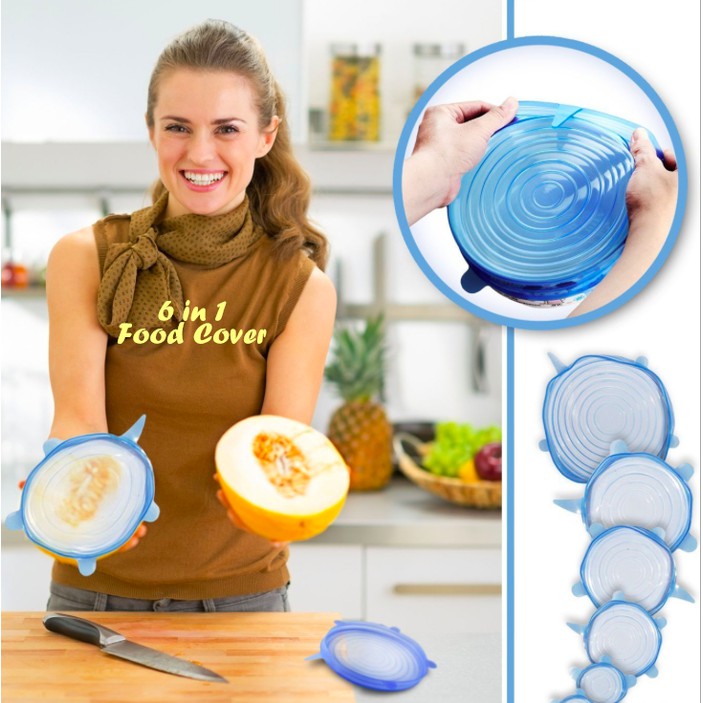 Set Perlengkapan Dapur Food Cover 6Pcs Hijau Ungu Peralatan Rumah Tangga Ruang Makan Paling Murah