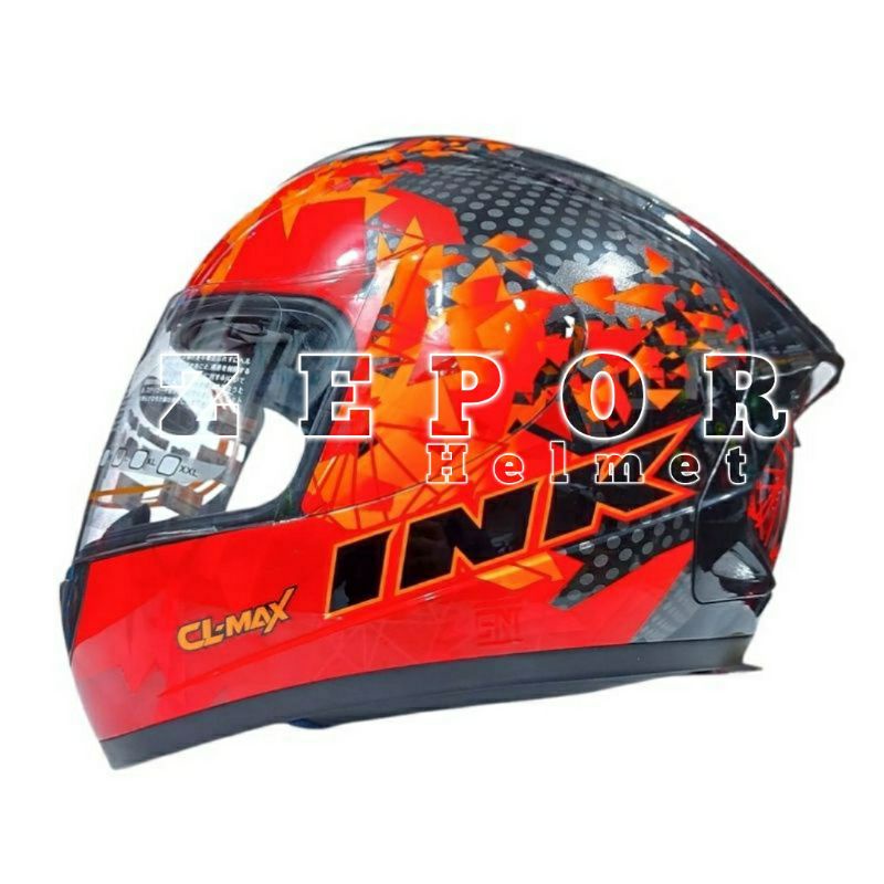 Helm INK CL MAX Motif Seri 6 Black Red Flou Original SNI DOT Full Face