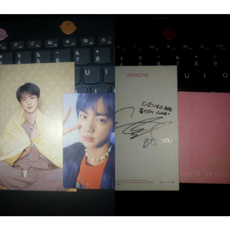 pc official kim seokjin persona ver 4 + official postcard seokjin