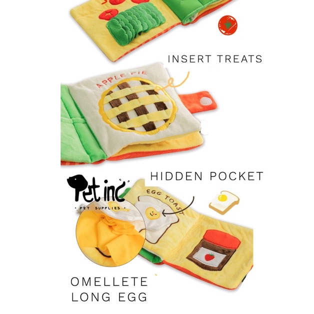 Korea dog lunch box book hidden treats and ruslting toy